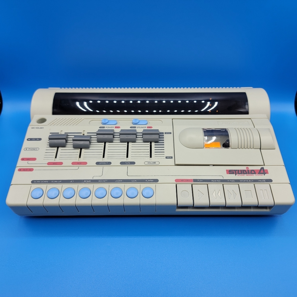 1988 Quick Shot Studio 4 QS-2050 Sound Mixing System Tested & Works D Battery Op